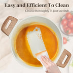 Sweetcrispy Pots and Pans Set, 25 Pcs Nonstick Cookware Set, Induction Kitchen Cooking Set, Non-Toxic Frying Pans & Saucepans (PFOA/PFOS Free) Beige