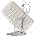 ZLR Silicone Sponge Holder & Sink Caddy Tray (6" x 12") - Narrow Dish Drying Mat for Kitchen Counter - Waterproof Soap Dispenser Organizer, Non-Slip Bathroom Vanity Tray (Cassava White)