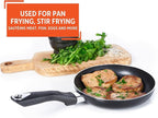 IMUSA 8in Bistro Aluminum Nonstick Fry Pan with Cool Touch Handle, Small Skillet for Eggs, Omelets, Sauteing, and Everyday Cooking, Black