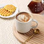 MONITO 12 OZ Coffee Mugs Set of 4, Modern Ceramic Coffee Mugs Set with handle for Tea/Latte/Cappuccino/Milk/Cocoa.White.