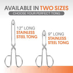 UPIT Kitchen Triangle Tongs for Cooking, Heavy Duty Stainless Steel Scissor-Shaped Serrated Serving Plier for Barbeque, Vegetable, Fruits, Food, Multipurposed, 12 inches