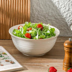 Serving Bowls Set of 2, 9 Inch Large Ceramic Mixing Bowls for Kitchen, Perfect for Salad Pasta Soup Pho Popcorn Baking Cooking, Ideal for Daily Meals Party Dinner Entertaining, Creamy White