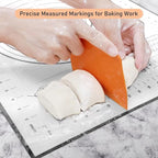 Silicone Baking Mat Extra Large, Pastry Mat with Measurement, Kitchen Counter Mat for Pie Crust, Pizza and Cookies - BPA Free Oven Liner/Kneading Matts,16" x 24", Black