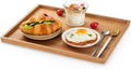SimpleArt Acacia Wood Serving Tray: Rectangular Wooden Tray for Coffee Table,Large Serving Trays Platter for Breakfast in Bed, Dinner,Tray for Living Room Bedroom Entryway and Kitchen