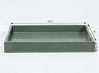 Serving Tray with Polished Metal Handles, 16.5''x12'' Rectangle Coffee Table Tray, Modern Decorative Tray, Large Ottoman Tray, Perfect for Storage and Display (Grey)