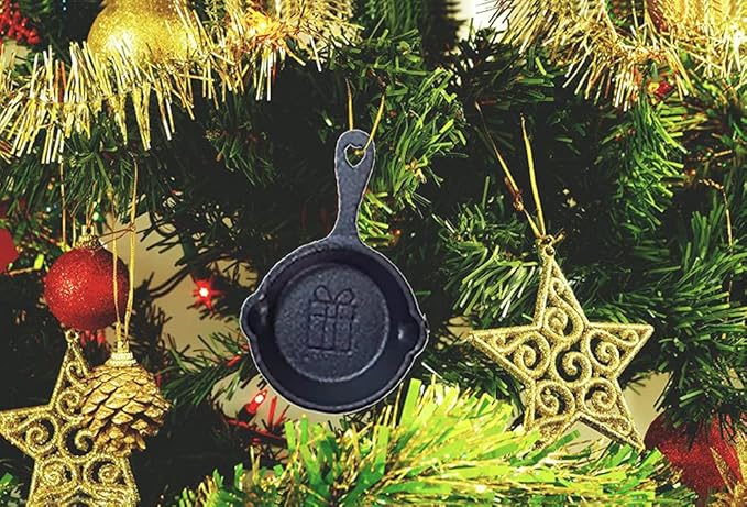 HAWOK Cast Iron Mini Skillet with wishing card gift bag DIA. 2.75 inch Set of 6 Black…