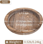Hanobe Wooden Tray for Coffee Table: Candle Holder Plate Round Decorative Serving Tray - Vintage Table Centerpiece Rustic Farmhouse Home Decor