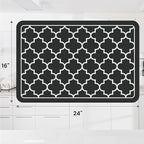 WISELIFE Dish Drying Mat Super Absorbent Drying Mat Large Dish Drying Mats for Kitchen Counter Easy Clean Dish Mat Kitchen Drying Mat16"x 24" Stylish Black