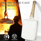 GiPP Japanese Omelette Pan, Tamagoyaki Egg Pan, Nonstick Egg Frying Pan, Rectangle Granite Cookware, PFOS & PFOA Free, White