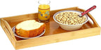 Tray with Large Handles - Bamboo Ottoman Tray, Great for Coffee Table, Couch, Tea, Bar, Breakfast, Dinner, or Any Food - Good for Parties or Bed for Eating (Home It)