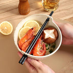 Ceramic Ramen Bowl with Chopsticks,6.7 Inch Noodle Bowls,Pho Bowls and Spoons Set,Japanese Bowl for Pho,Udon,Soba,Noodle,Microwave Safe,Set of 2 (Retro White)