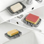 GUUKIN Sponge Holder for Kitchen Sink, Sink Caddy and Soap Tray | 5x3.5 inch Kitchen Sink Organizer | Compatible with Scrub Daddy, Kitchen Sink Accessories (Grey)