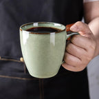 GBHOME Ceramic Coffee Mugs Set of 6, 12oz Stoneware Coffee Mugs Set For Dad Mom Women MEN, Light Weight Coffee Cups for Latte/Tea/Beer/Hot Cocoa, Dishwasher & Microwave Safe, Pastel Green