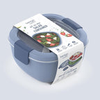 Bentgo Salad Container - 54 oz Bowl with 4-Compartment Toppings Tray, Leak-Proof Dressing Container, Reusable Fork, BPA-Free Lunch Box for Meal Prep & Food Storage; Removable Bento Tray (Slate)