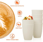 Homienly Wheat Straw Cups 12oz Unbreakable & Easy to Clean Cups Reusable Outdoor Drinking Cups for Travel,Camping,Picnic, Refrigerator and Dishwasher Safe Stackable Water Tumblers- White