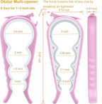 Otstar Jar Opener Bottle Opener and Can Opener for Weak hands, Seniors with Arthritis and Anyone with Low Strength, Mutil Jar Opener Get Lids Off Easily (Pink)