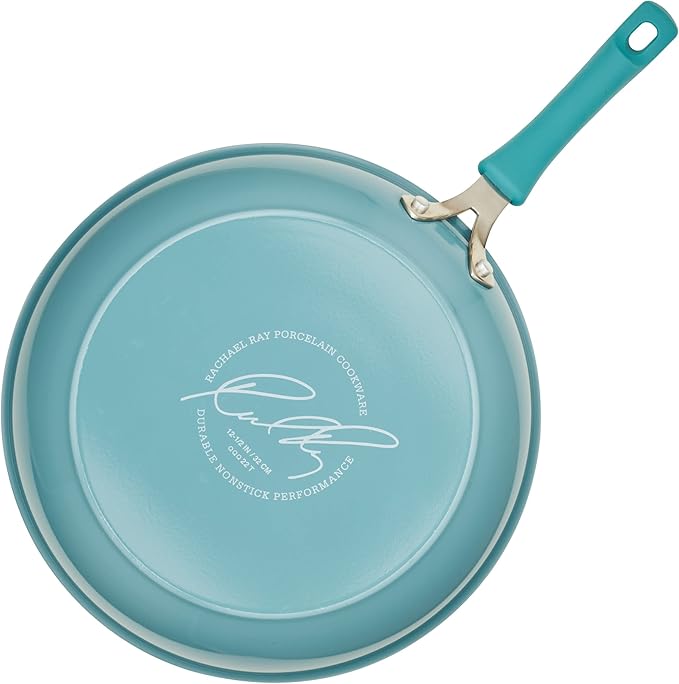 Rachael Ray Cook + Create Nonstick Frying Pan/Skillet, 12.5 Inch, Agave Blue