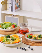 Yeacccng White Pasta Bowls Set of 6, 24oz Ceramic Salad Bowls, 8 inch Shallow Serving Bowls for Pasta, Salad, Oatmeal, Fruit, Easy to Clean, Dishwasher & Microwave Safe, Scratch-Resistant, Lead-Free