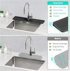 24 Inch Longer Faucet Mat for Kitchen Sink, 5° Slope Fast Self-draining, Kitchen Sink Splash Guard Silicone Sink Faucet Mat Splash Guard Kitchen Sink Area Tidy Splash Faucet Guard Draining Mat