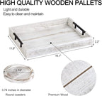 Wooden Serving Ottoman Tray With 4 Coasters, Breakfast Tray With Handles, Home Decor for Living Room, Coffee Table