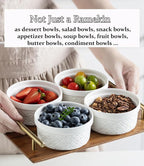 Ramekins 12 oz with Lids Oven Safe, Creme Brulee Ramekins with Covers, Ceramic Small Baking Dishes Set of 4, Souffle Dishes Bowls - Microwave and Dishwasher Safe, White Cloud