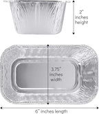 PLASTICPRO [1 Lb 100 Pack Disposable Loaf Pans Aluminum Tin Foil Meal Prep Bakeware - Cookware Perfect for Baking Cakes, Bread, Meatloaf, Lasagna 1 Pound 6'' X 3.75'' X 2''