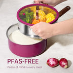 CAROTE Stainless Steel Saucepan Set, 2 Sauce Pans, Purple