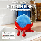Cute Hanging Sponge Holder with Drainage, Peeing Scrub Sponge Holder, Ponge Holder for Kitchen Sink, Funny Sponge Stand for Kitchen Sink, 3D Printing Countertop Sponge Holders (Blue)