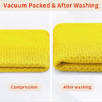 Homaxy 100% Cotton Waffle Weave Kitchen Dish Cloths, Ultra Soft Absorbent Quick Drying Dish Towels, 12 x 12 Inches, 12-Pack, Yellow