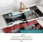 Eormoe Kitchen Sink Faucet Mat - 15.7in Diatomite Sink Protectors for Kitchen Sink, Stone Sink Splash Guard for Kitchen Counter Sink Accessories (Light Grey, 15.7'' x 3.9'')