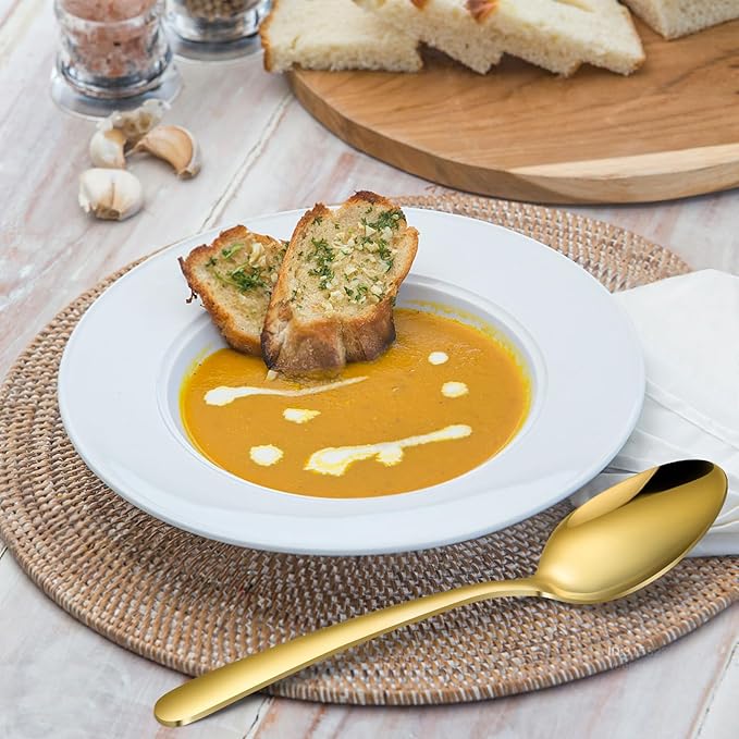 Gold Silverware Set - 40PCS Stainless Steel Silverware Set for 8, Includes Forks Spoons and Knives, Utensil Sets for Home Kitchen Restaurant, Dishwasher Safe