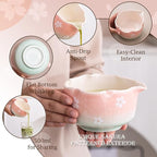7 Pcs Matcha Whisk Set, Ceramic Matcha Bowl with Spout, Bamboo Whisk And Scoop, Stainless Steel Sifter, Ceramic Holder And Rest, Tea Towel. Full Matcha Kit Gift for Tea Lovers