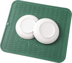 MicoYang Silicone Dish Drying Mat for Multiple Usage,Easy clean,Eco-friendly,Heat-resistant Silicone Mat for Kitchen Counter or Sink,Refrigerator or Drawer Liner Green XL 18 inches x 16 inches