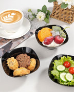 bUCLA 50Pack Black Plastic Small Bowls - 8oz Disposable Ice Cream/Salsa/Dipping/Dessert/Sauce/Candy/Small Serving Bowls for Party & Graduation