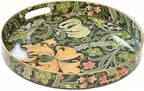 Round Serving Tray with Handles,Modern Ottoman Tray Coffee Table Tray,13 Inch Plastic Trays for Ottoman Coffee Table,Decorative Serving Trays for Living Room