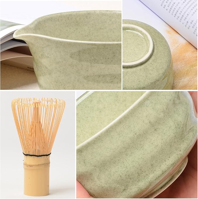 Authentic Japanese Matcha Ceremony Set - 17oz Traditional Chawan Bowl with Bamboo Whisk (Chasen), Scoop & Stand - Complete Starter Kit for Beginners, Christmas Thanksgiving Gift Idea