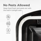 IRIS USA Airtight Dog Food Storage Container, WeatherPro, Up to 10 lbs, for Dog Cat Bird and Other Pet Food Storage Bin, Keep Fresh, Translucent Body, Made in USA, Clear/Black