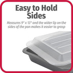 GoodCook Set of 2 Nonstick Steel 13" x 9" Cake Baking Pans with Covers,Gray,(Pack of 6)