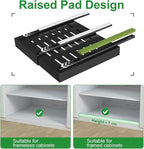 PAKETA 4 Pack Expandable Pull Out Cabinet Organizer, 21'' Deep Pull Out Drawers for Cabinets,Upgrade 3 Slide Rails Sliding Drawer for Kitchen Cabinet Organizer with Adhesive Nano Film (Black)