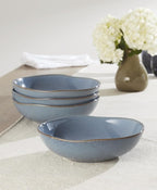 Oneida 899209 Organic Shades Blue Pasta Bowls, Set Of 4, Service For 4