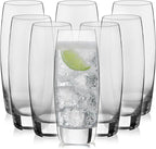 Libbey Signature Kentfield Glass Tumbler Set of 8, Elegant Heavy Base Glass Tumblers with Wide Rim, Tapered 16 oz Drinkware Set for Water and Drinks
