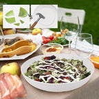 Wrova Salad Bowls 10inch Serving Bowls 65oz Large Salad Bowls Wheat Straw Bowls Set of 2 Wide and Shallow Plastic Salad Bowl for Kitchen Microwave & Dishwasher Safe.White
