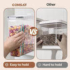 ComSaf Cereal Storage Containers Set (6.3L / 6.7Qt) – Airtight Food Storage with Lids, Pantry Organizer for Rice, Sugar, Flour