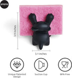 OTOTO Scrubby Cute Cat Sponge Holder for Kitchen Sink - Dishwasher Safe Dish Organizer- Compact, Cute Kitchen Accessories, Dish Sponge, White Elephant Gifts