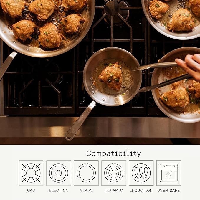 Made In Cookware | 12-Inch Stainless Steel Frying Pan | 5 Ply Stainless Clad | Professional Cookware | Crafted in Italy | Induction Compatible