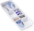 YouCopia DrawerFit Sliding Drawer Tray with Adjustable Dividers, Expandable Kitchen Storage Organizer, Speckled White