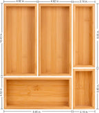 bamboo drawer organizer Set,expandable drawer dividers,wooden storage organizers,drawer organizers for kitchen, bathroom,flatware,Tea Bag Organizer (2 X 5PCS Natural)