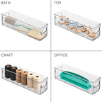 iDesign Stackable Fridge Bin with Handles - Ideal for Freezer or Pantry, Set of 3, Clear, Made in USA