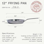Made In Cookware | 12-Inch Stainless Steel Frying Pan | 5 Ply Stainless Clad | Professional Cookware | Crafted in Italy | Induction Compatible