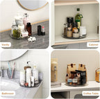 2 Pack Lazy Susan Organizer Turntable, Clear 9 Inch Rotating Organizer Tray for Cabinet Table Top, Round Non-Skid Refrigerator Lazy Susan, Kitchen Storage for Pantry Countertop Bathroom, Spice Rack